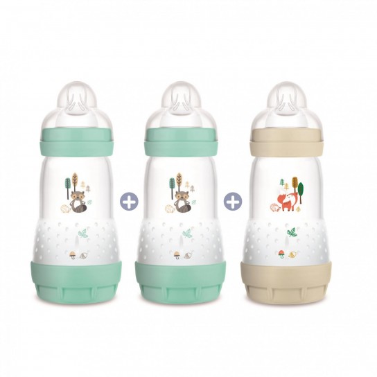 Lot de 3 biberons Easy Start 260 ml Nature Aqua