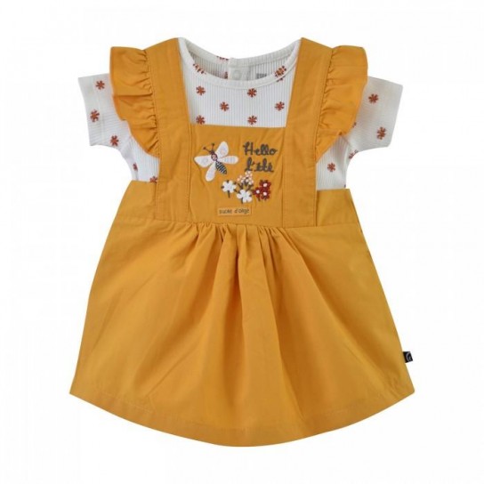 Robe tee shirt Elodie jaune 6 mois
