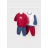Ensemble 4 pièces nouveau né rouge 4-6 mois