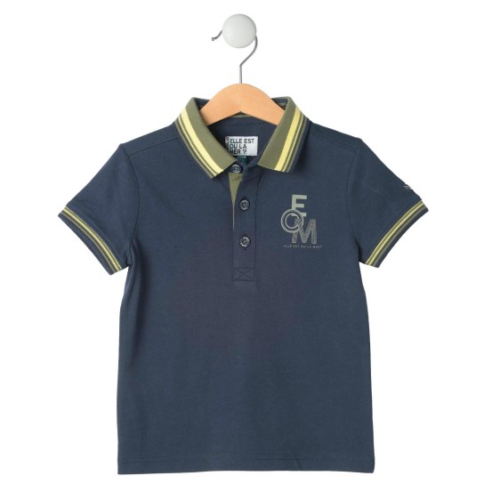 Polo bleu indigo 3 ans