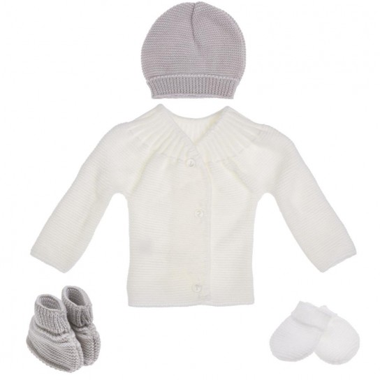 Trousseau de naissance 0-1 mois Blanc/gris