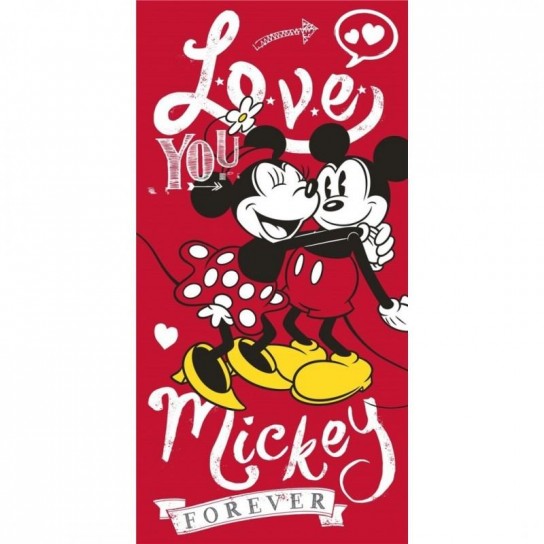 Serviette de plage Mickey et Minnie Love