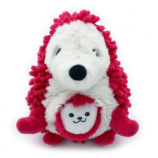 Peluche Piktou le hérisson maman et son bébé betterave