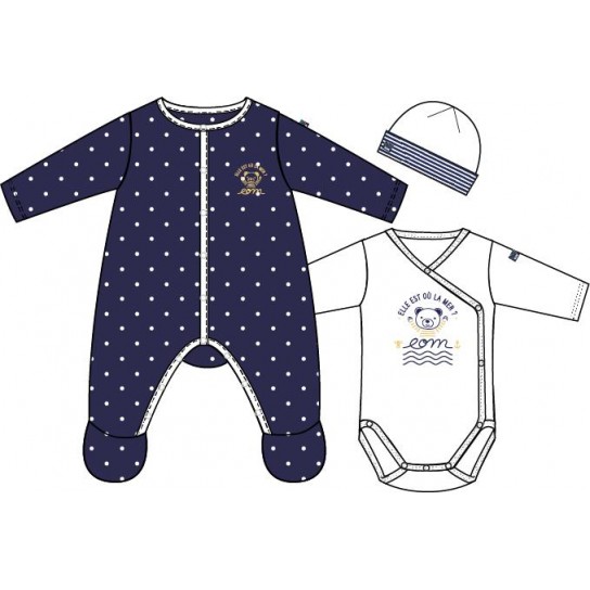 Ensemble pyjama body et bonnet 1 mois - Mon Bébé Calin