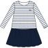 Robe fond naturel raye indigo 8 ans
