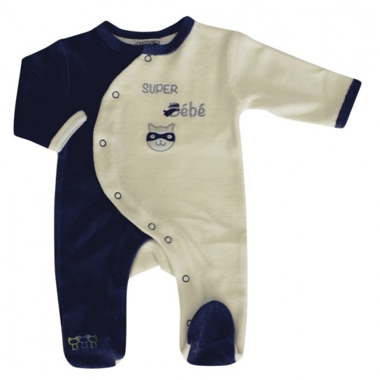 Pyjama Super Bébé Bleu 6 mois