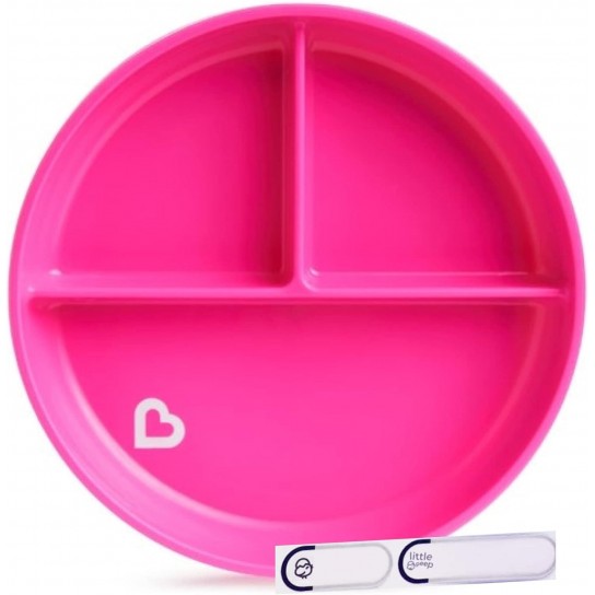 Assiette a ventouse Munchkin rose