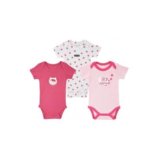 Lot de 3 bodies mches courtes 18 mois