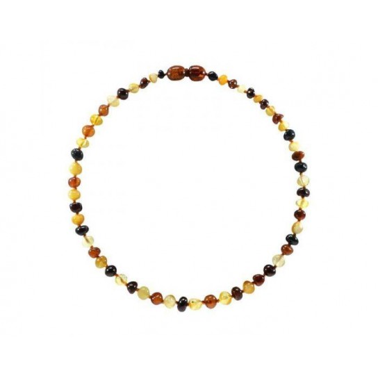 Collier d'ambre multicolore