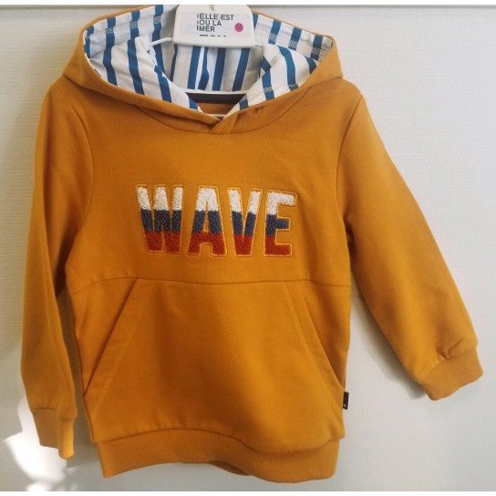 Sweat à capuche jaune 5 ans