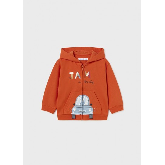 Sweat zippé jeu orange 12 mois