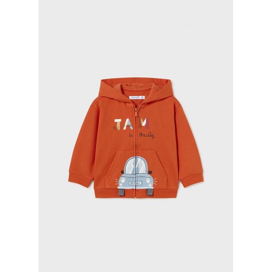 Sweat zippé jeu orange 18 mois