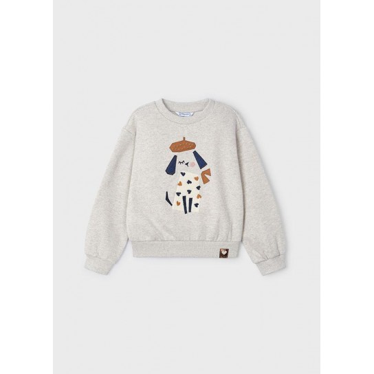 Sweat brodé crème 6 ans