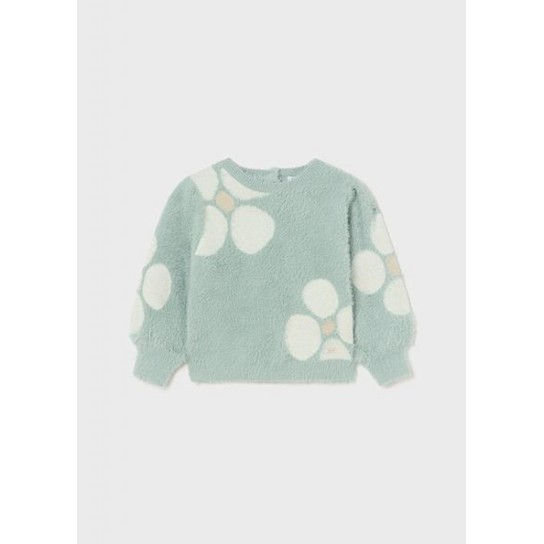 Pull fleurs en jacquard jade 12 mois