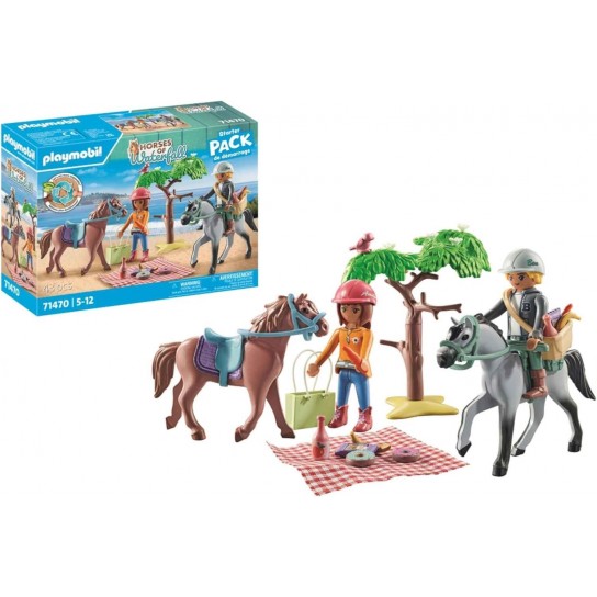 Amélia et Ben avec chevaux