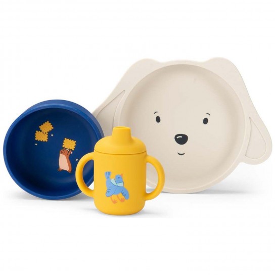 Set vaisselle silicone Puce et Pilou