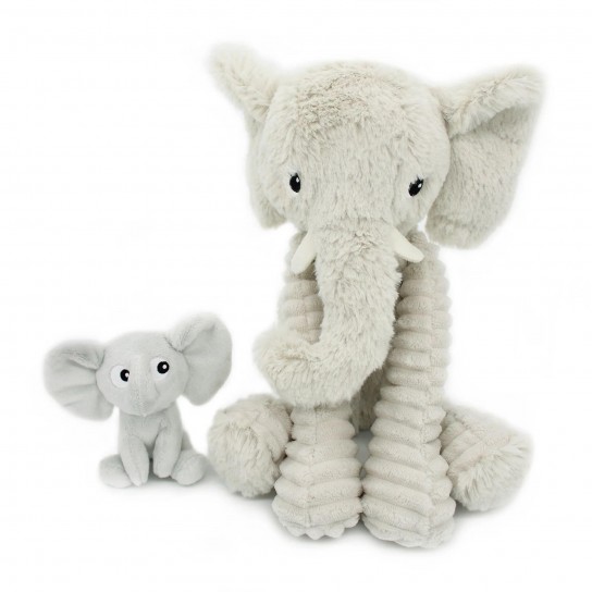 Peluche les Ptipotos Elephant et son bébé gris