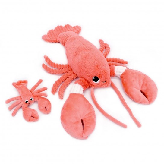 Peluche les Ptipotos homard maman et son bébé corail