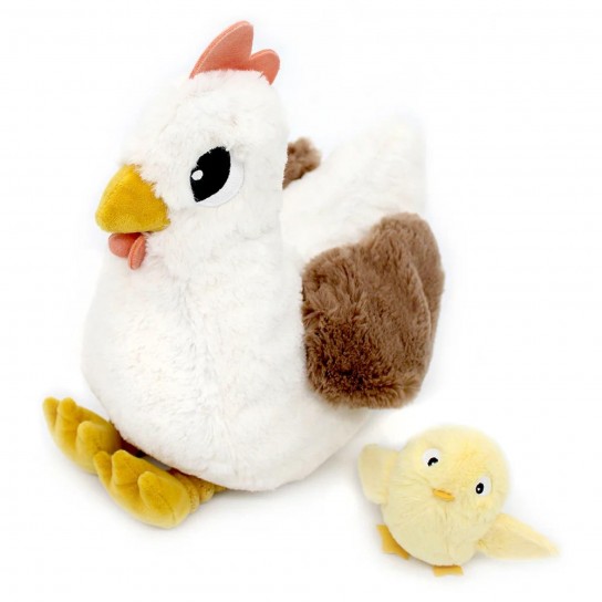 Peluche les Ptipotos poule et son bébé