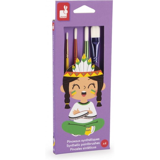 Kit de 4 pinceaux synthétiques
