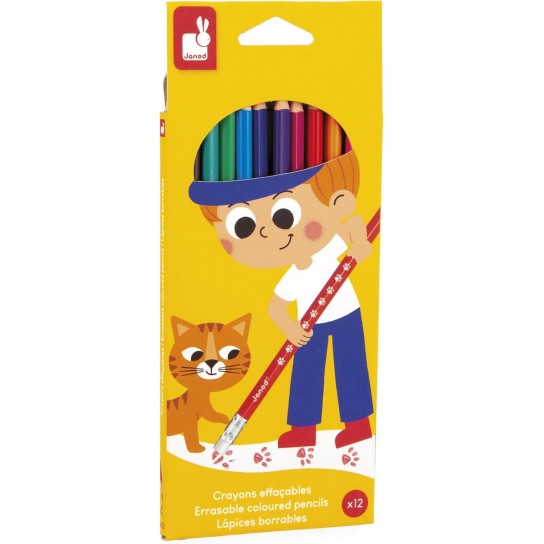 12 crayons effaçables