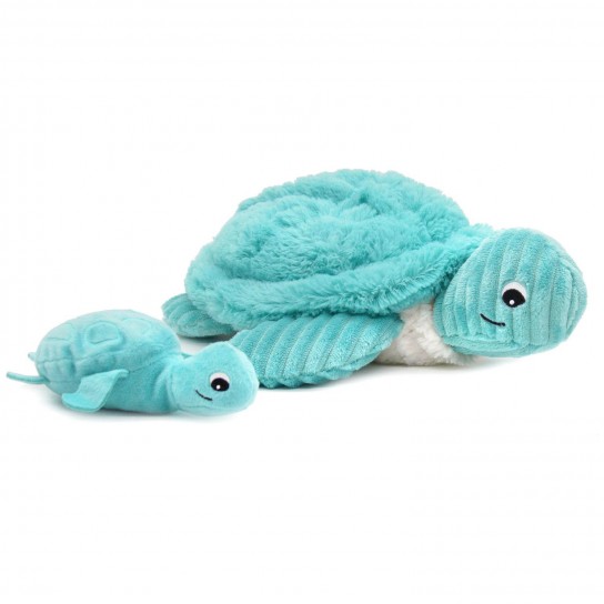 Peluche sauvenou tortue maman et bebe aqua