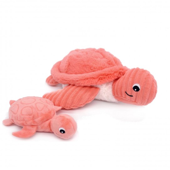 Peluche sauvenou tortue maman et bebe corail