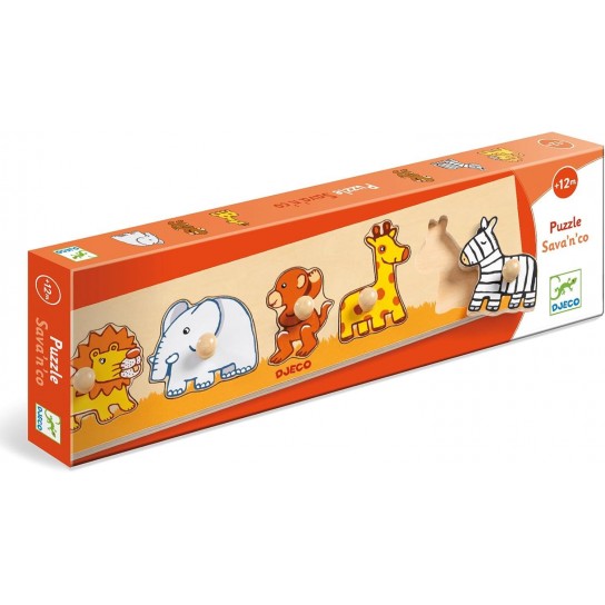 Sava'n'co puzzle d'encastrement en bois savane