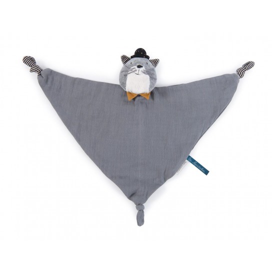 Doudou lange chat gris clair