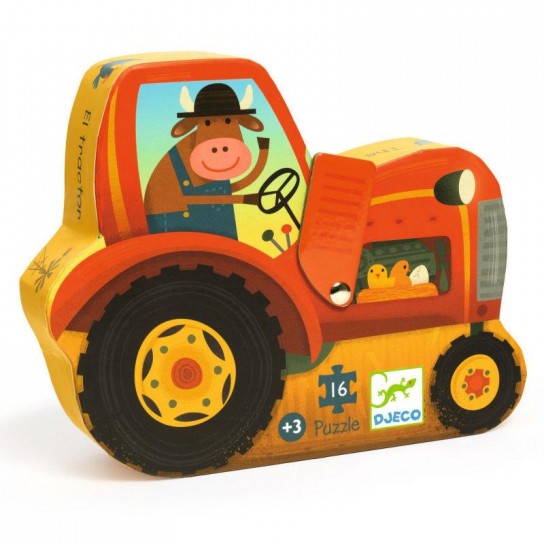 Puzzle silhouette Le tracteur 16 pcs