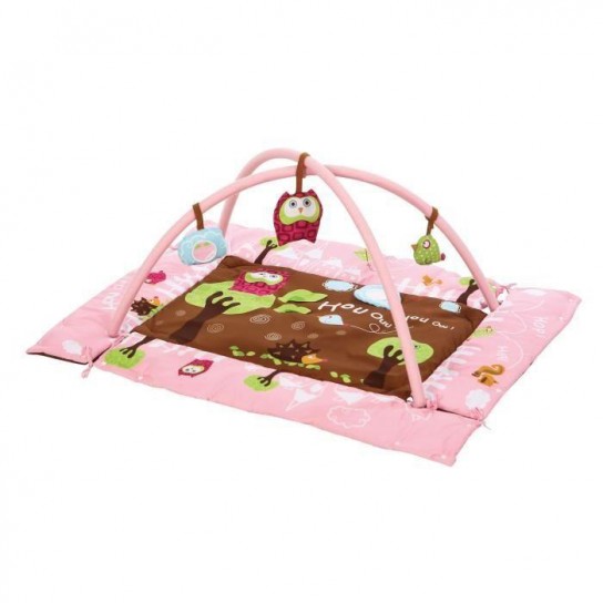 Tapis d'éveil chouette rose