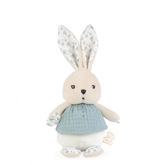 Petit lapin colombe bleu 25 cm