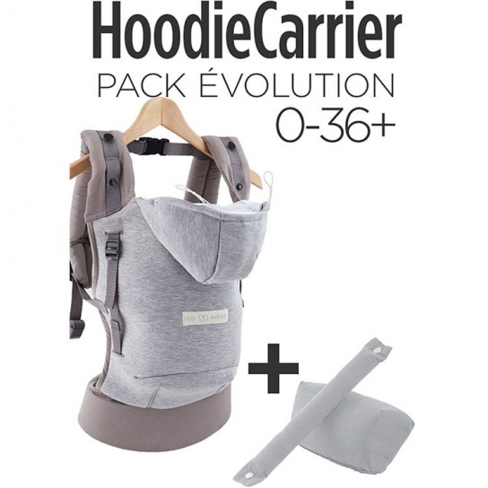 Porte bébé Hoodie Carrier Gris Athlétique Pack Evolution 0-36 mois