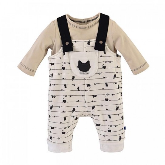Ensemble salopette et tee shirt ML dylan 3 mois
