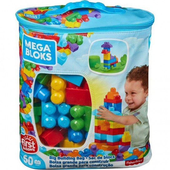 MEGA BLOKS-Sac bleu 60 blocs