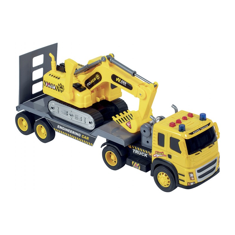 Jouet Friction Excavateur et Camion